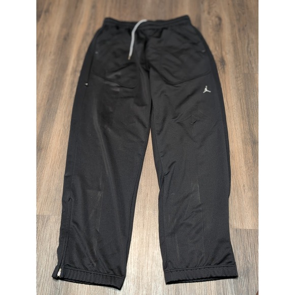 Jordan XXL Mens Black Activewear Track Pants Training Joggers Zip Pockets - Picture 1 of 6